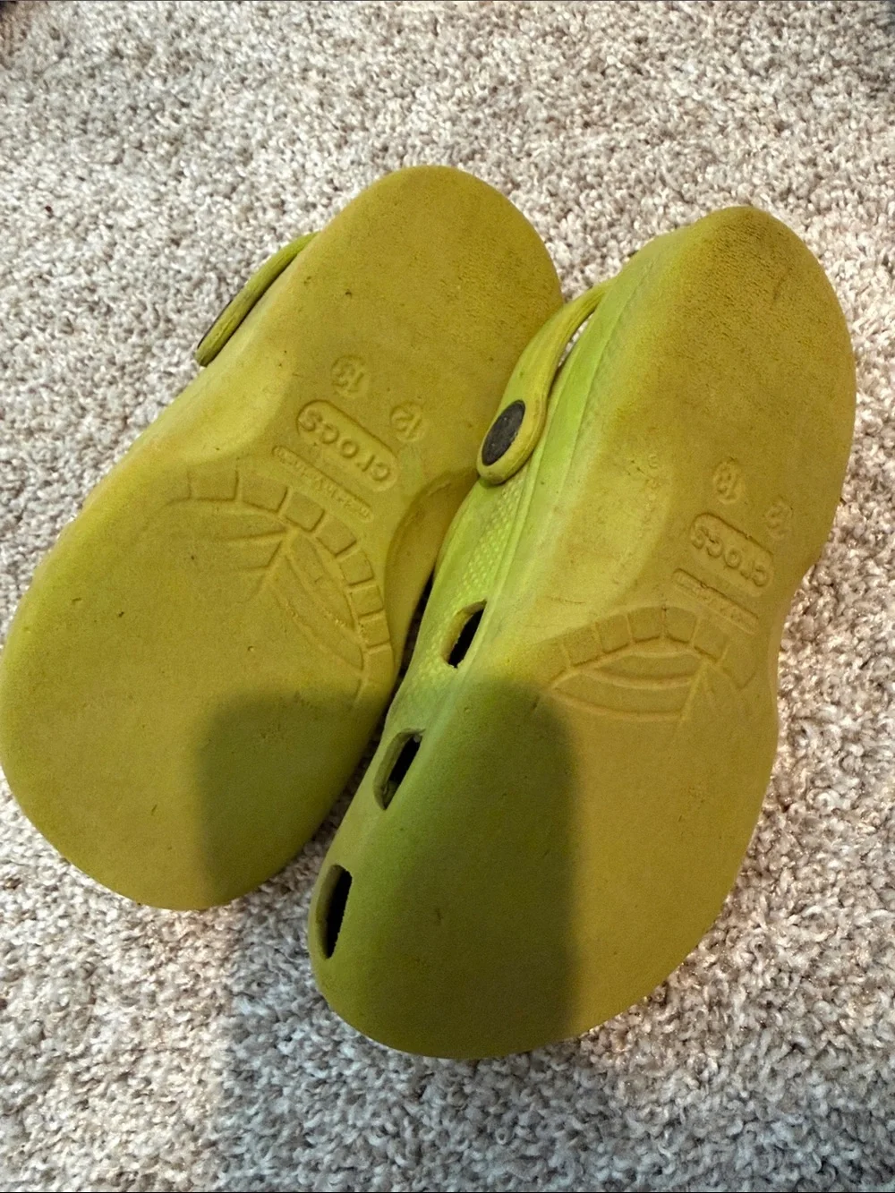 Kids Lime Green Crocs with Mario Charm